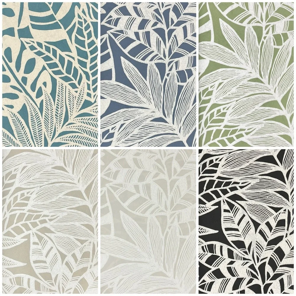 20 Large Tropical Leaf Pattern Crafts Wallpaper Sample Sheets Quality Bundle DIY
